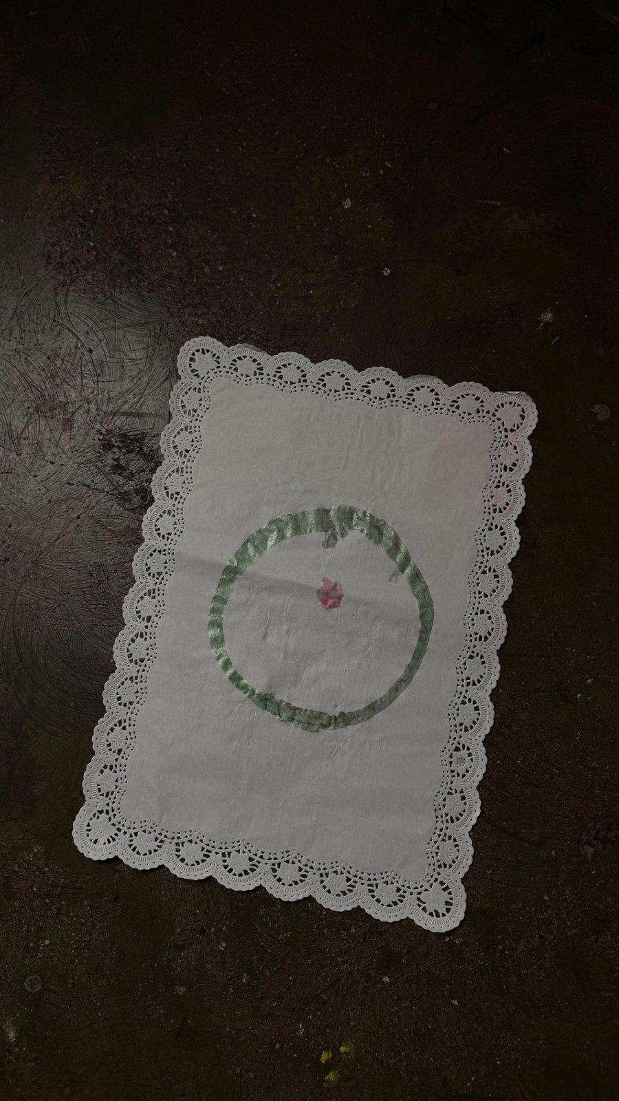 Hand-painted ensō on linen